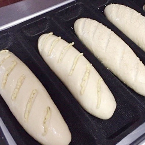 Perforated silicone french loaf baking mold