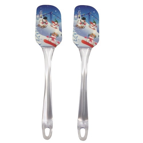 Promotional gift custom christmas design silicone spatula 
