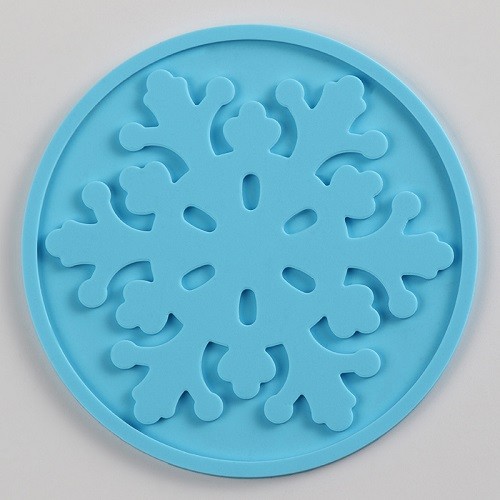XMAS promotional gift 9cm round silicone snowflake coaster