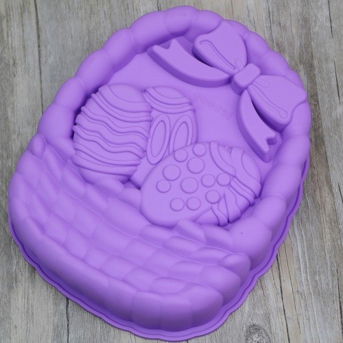 Easter eggs basket shaped silicone cake mould