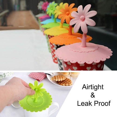 Flower cup cover silicone suction cup lid