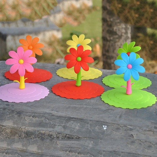 Flower cup cover silicone suction cup lid