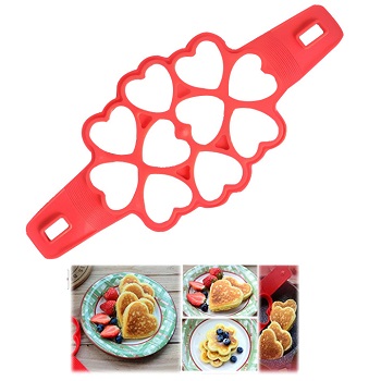 10 cavities heart shape silicone pancake maker egg ring mold