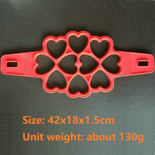 10 cavities heart shape silicone pancake maker egg ring mold