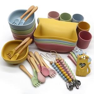 Silicone baby feeding set