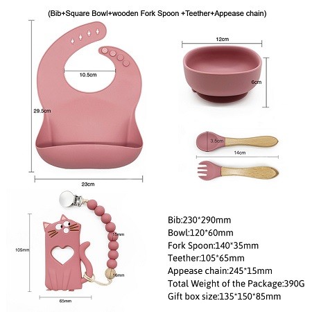 Silicone baby feeding set