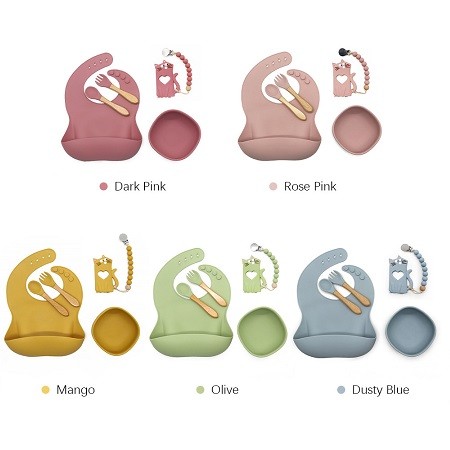 Silicone baby feeding set
