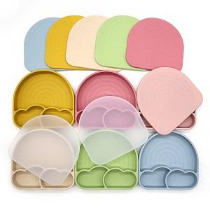Rainbow cloud shape silicone stick plate