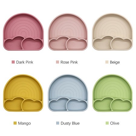 Rainbow cloud shape silicone stick plate