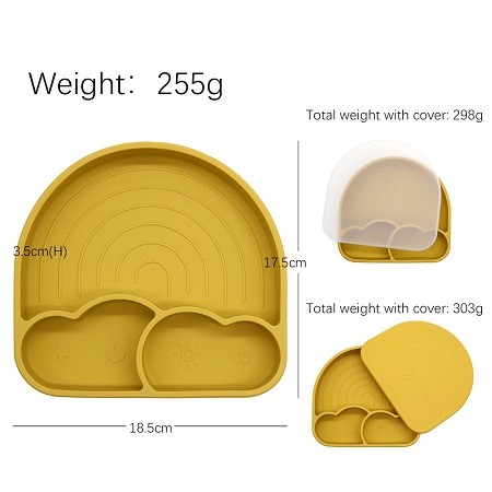 Rainbow cloud shape silicone stick plate