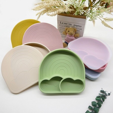 Rainbow cloud shape silicone stick plate
