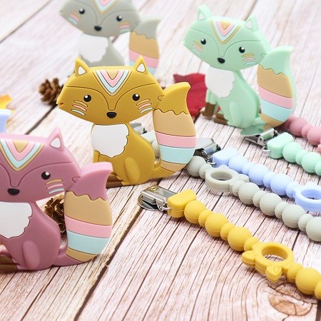 Fox design silicone baby teether