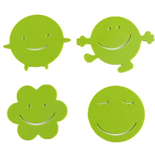 Custom logo advertising silicone cartoon smile face coffee cup coaster