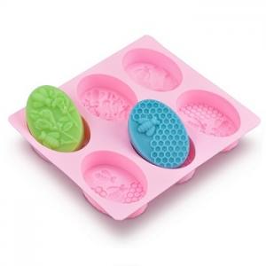Oval shape bee honeycomb silicone soap mould