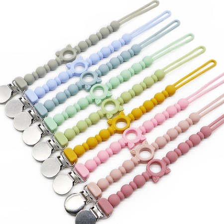 Silicone baby pacifier chain