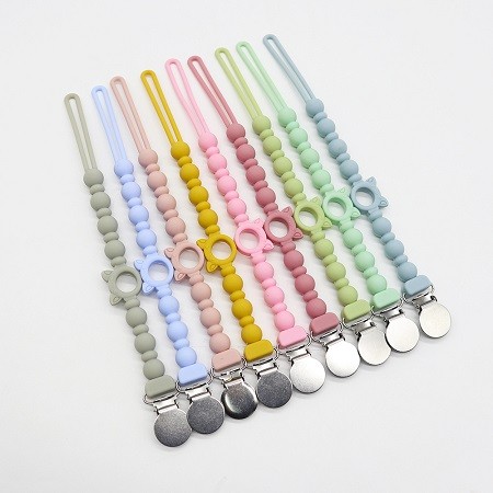 Silicone baby pacifier chain 