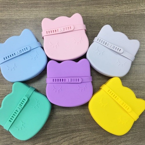 Cat Rabbit Bear shape silicone snack box for kids 