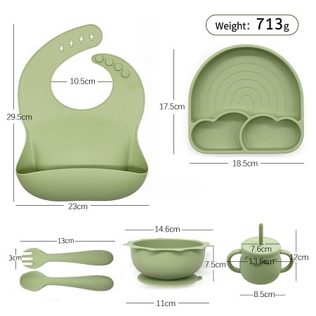 Silicone tableware set for toddlers