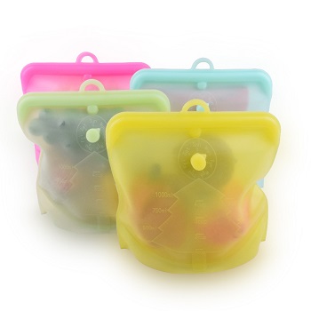 New arrival leak proof silicone ziplock food storage bag
